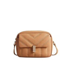 TED BAKER Ayalily quilted leather small camera crossbody bag + Dust bag -CAMEL